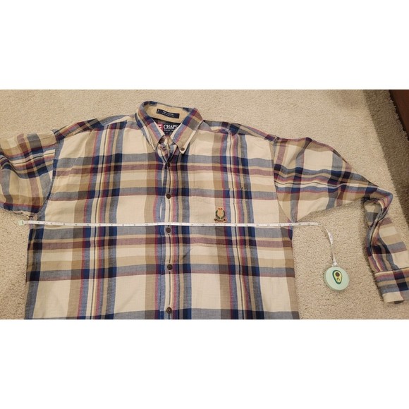 Chaps Ralph Lauren Long Sleeve Polo Shirt Size Men’s MEDIUM. Plaid window pane - Picture 4 of 7